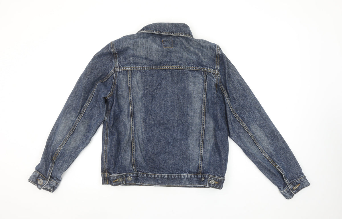 s.Oliver Boys Blue Denim Basic Jacket Size 164 L Cotton Casual