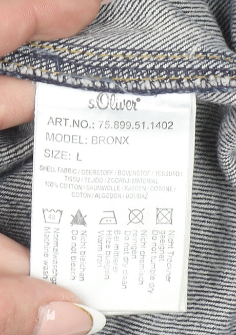 s.Oliver Boys Blue Denim Basic Jacket Size 164 L Cotton Casual