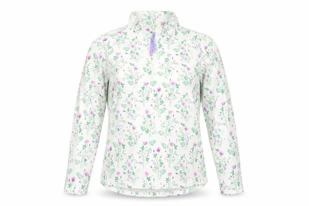 Jessica Graaf Womens White Floral 1/4 Zip Pullover Sweatshirt Size S