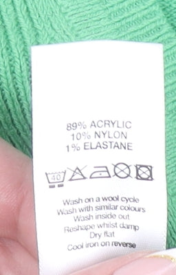 Wallis Women's Green V-Neck Henley Jumper Size 14