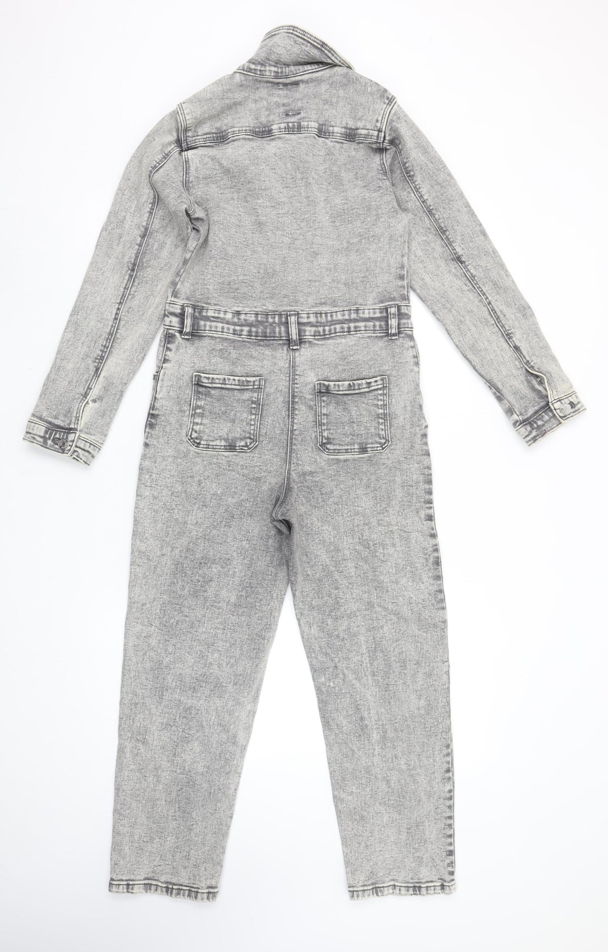 Denim Co Girls Grey Denim Long Sleeve Jumpsuit 10-11 Years Casual Style