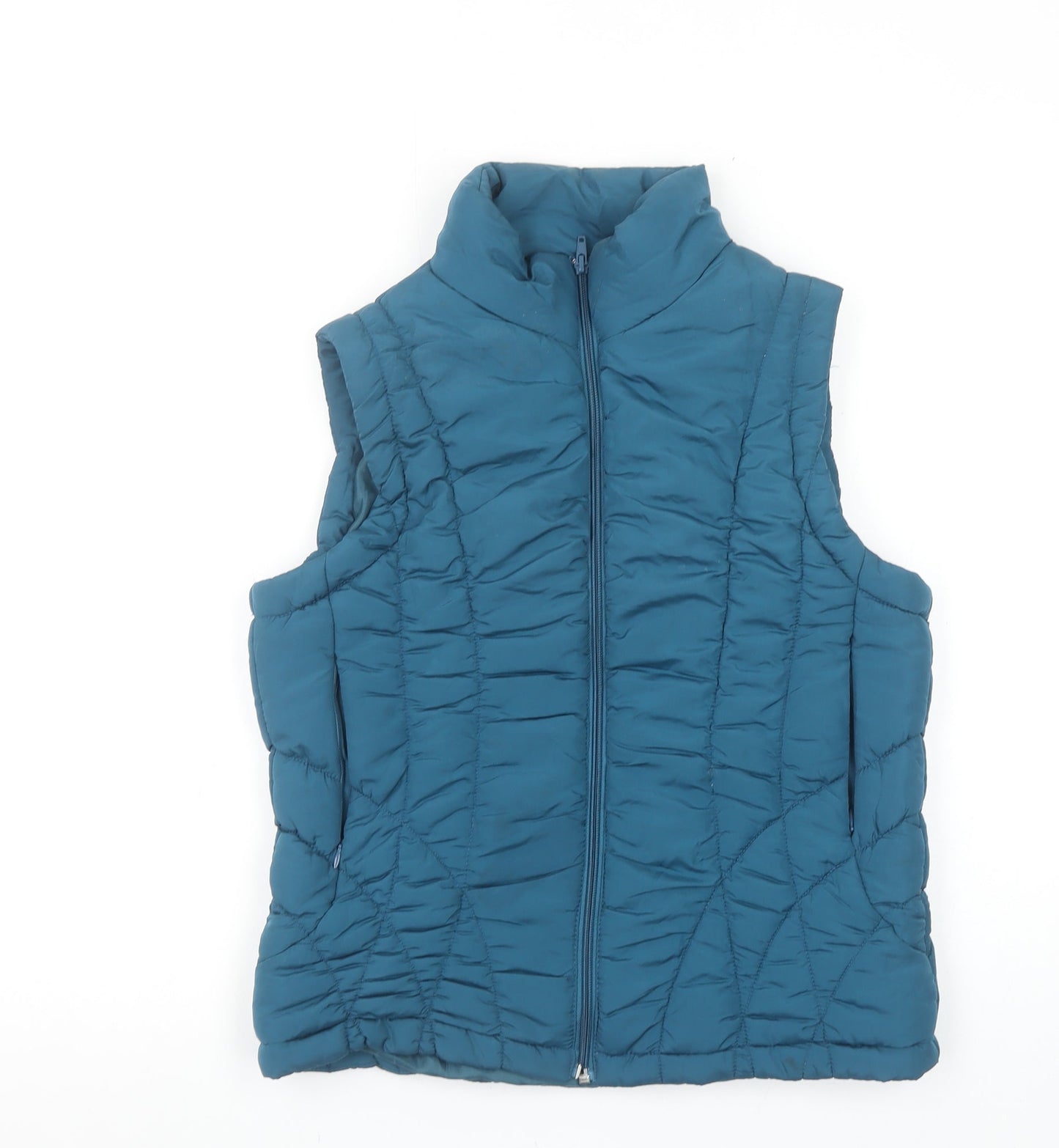 Mystify Women's Blue Quilted Puffer Waistcoat Size 12