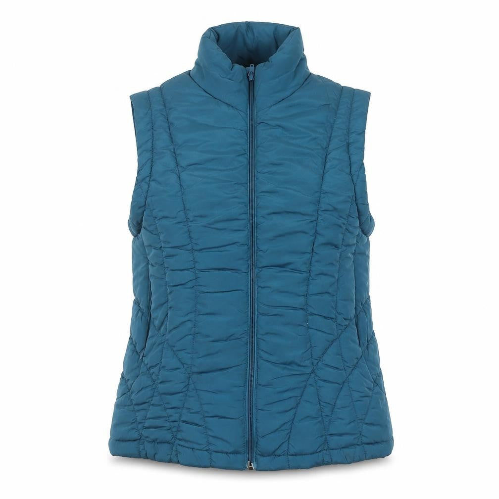 Mystify Women's Blue Quilted Puffer Waistcoat Size 12