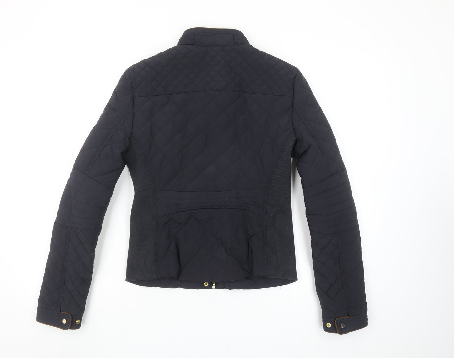 Zara Woman Black Quilted Short Jacket Ladies Size S Lightweight
