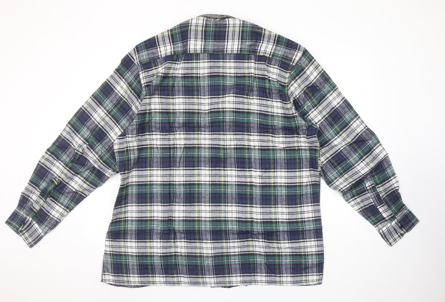 Dingos Superfit Men's Blue Green Checked Cotton Button-Up Shirt XXL