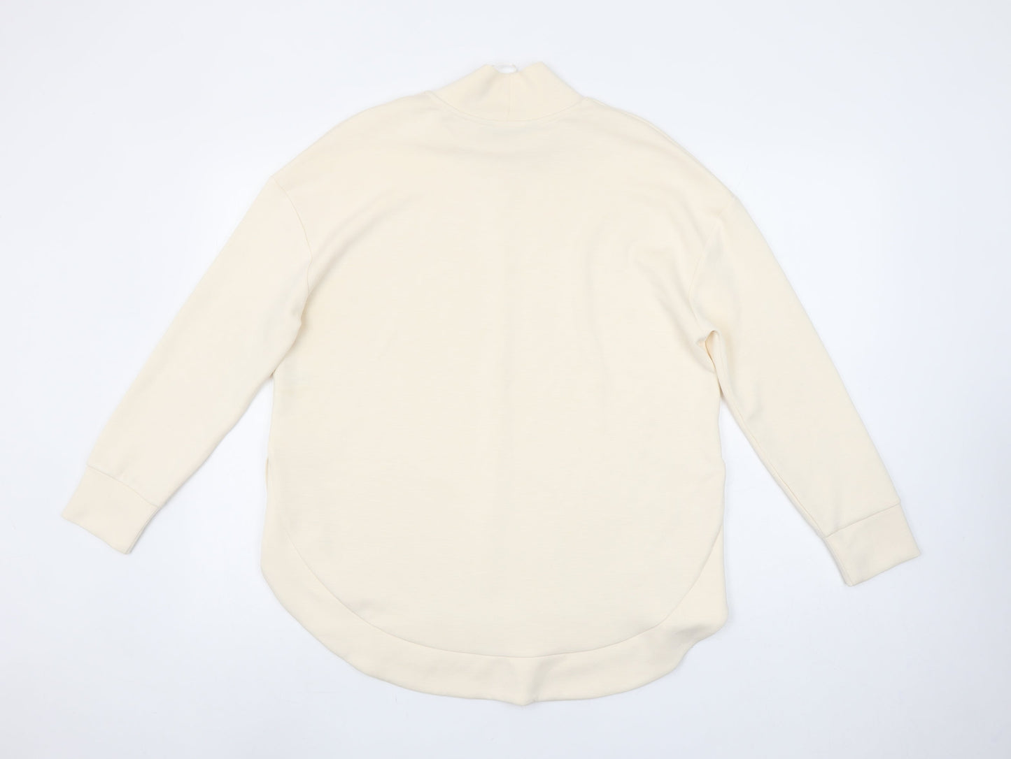 Tu Women Beige High Neck Pullover Sweatshirt Small Viscose Blend