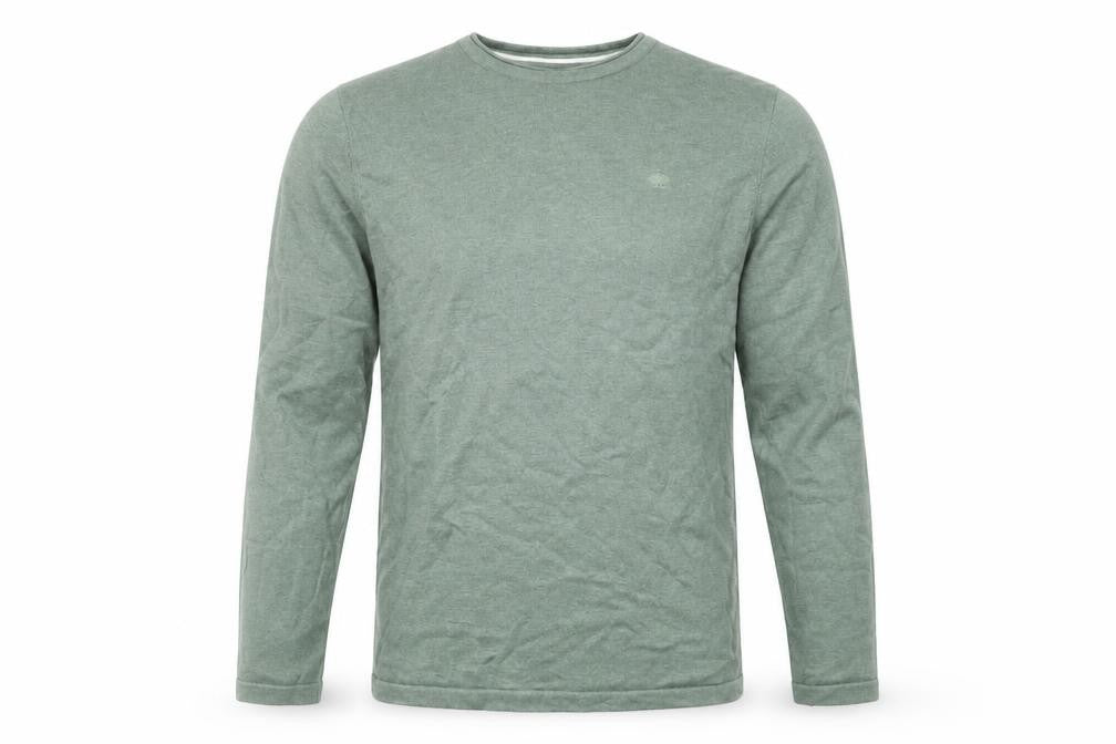 Springfield Men's Green Cotton Crew Neck Pullover Jumper Size S