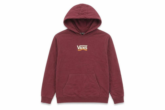 Vans Boys Burgundy Hoodie Large Pullover Cotton Graphic Logo Sweatshirt