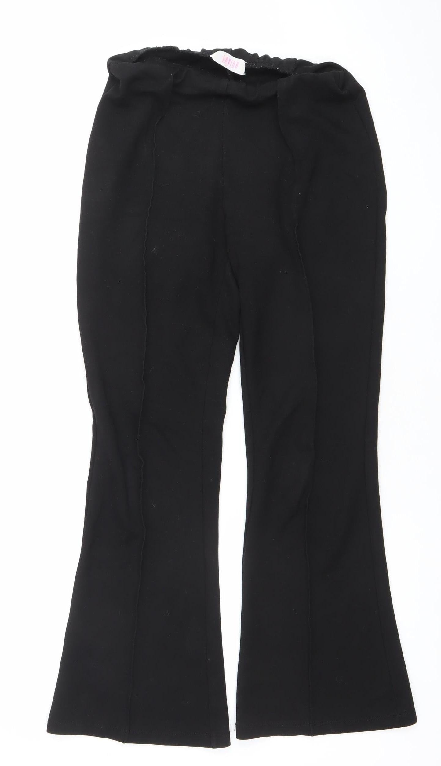 Savida Womens Black Crepe Stretch Trousers Size 8 Regular Fit