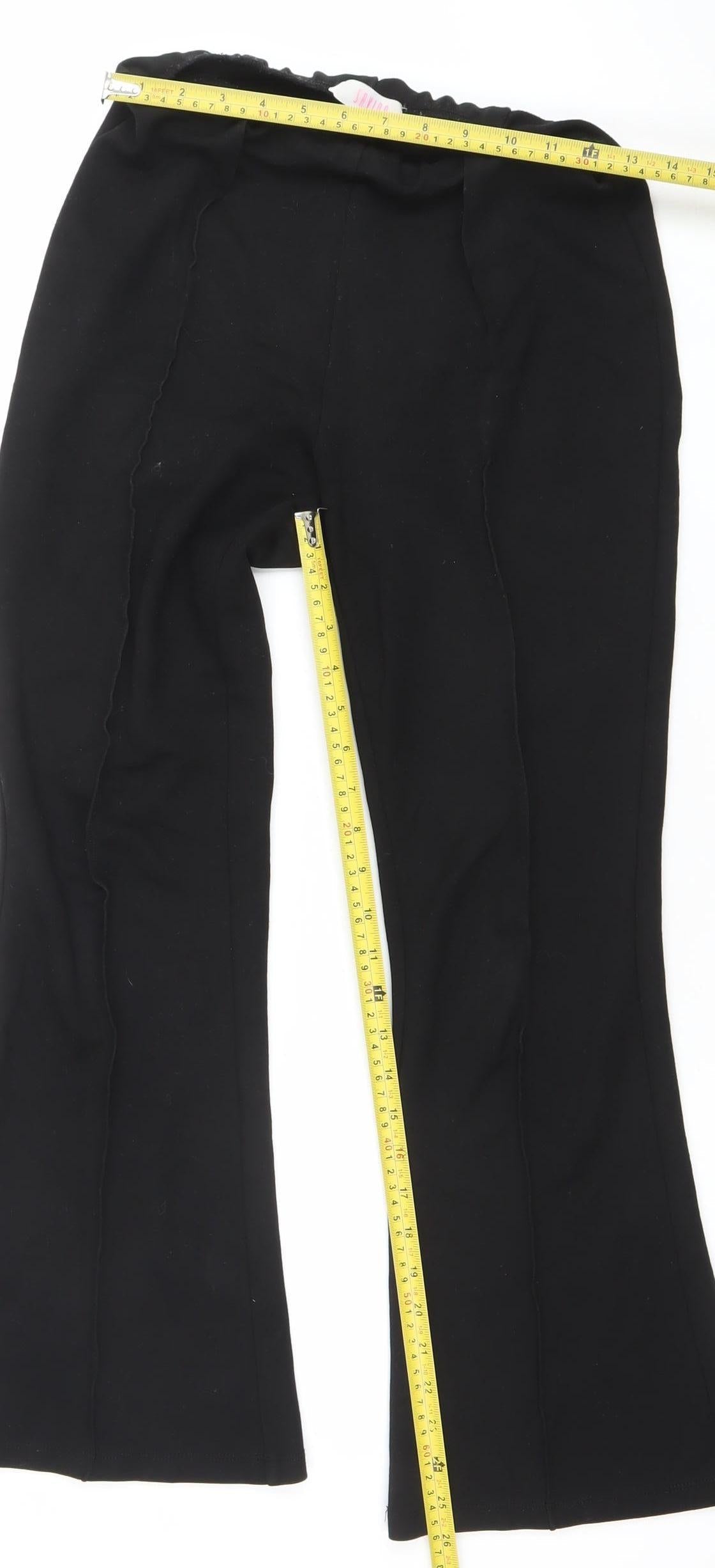 Savida Womens Black Crepe Stretch Trousers Size 8 Regular Fit