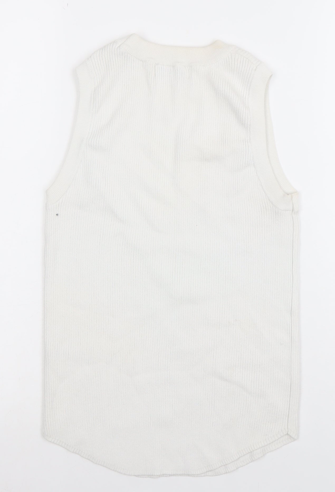 Gallery Women Ivory Sleeveless Ribbed Tank Top UK S