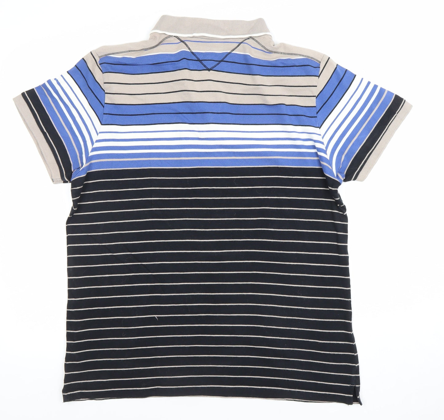 Jasper Conran Men's Multicoloured Striped Polo Shirt L Cotton