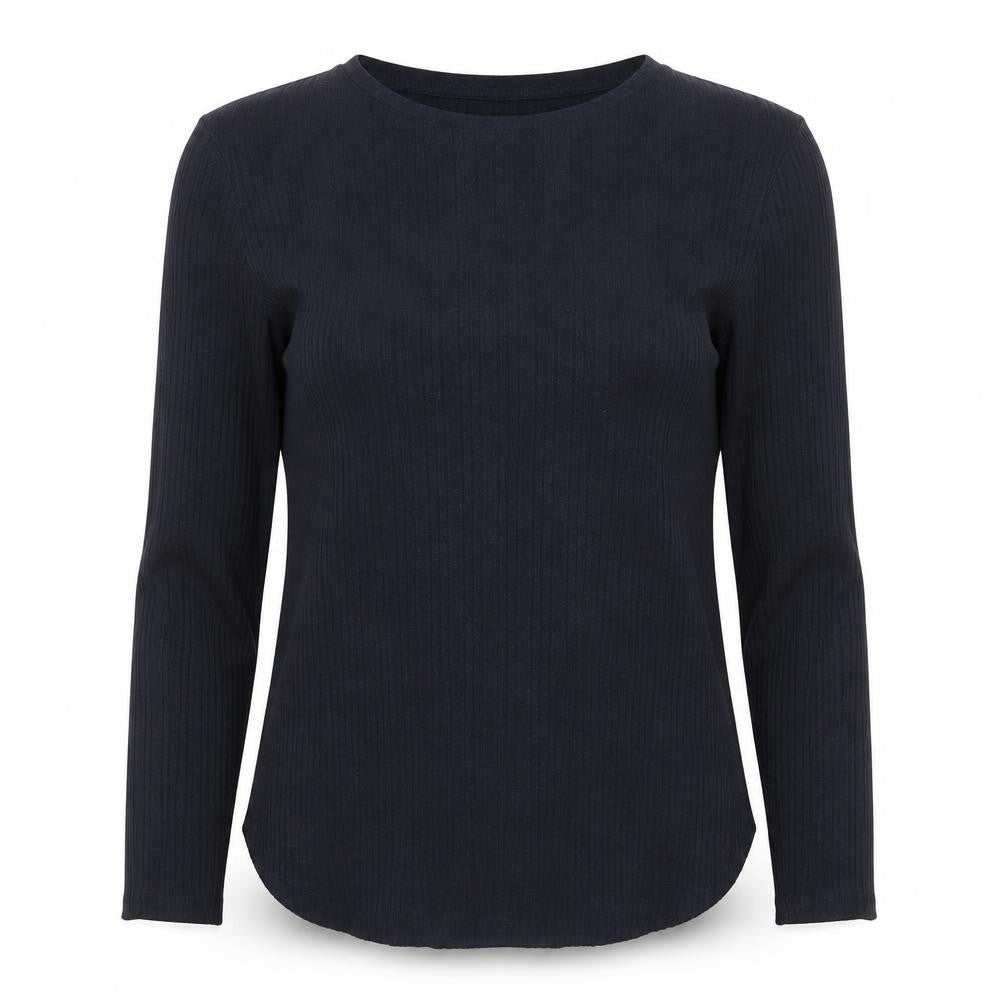 ASOS Women’s Black Long Sleeve Ribbed Jersey T-Shirt Size 10