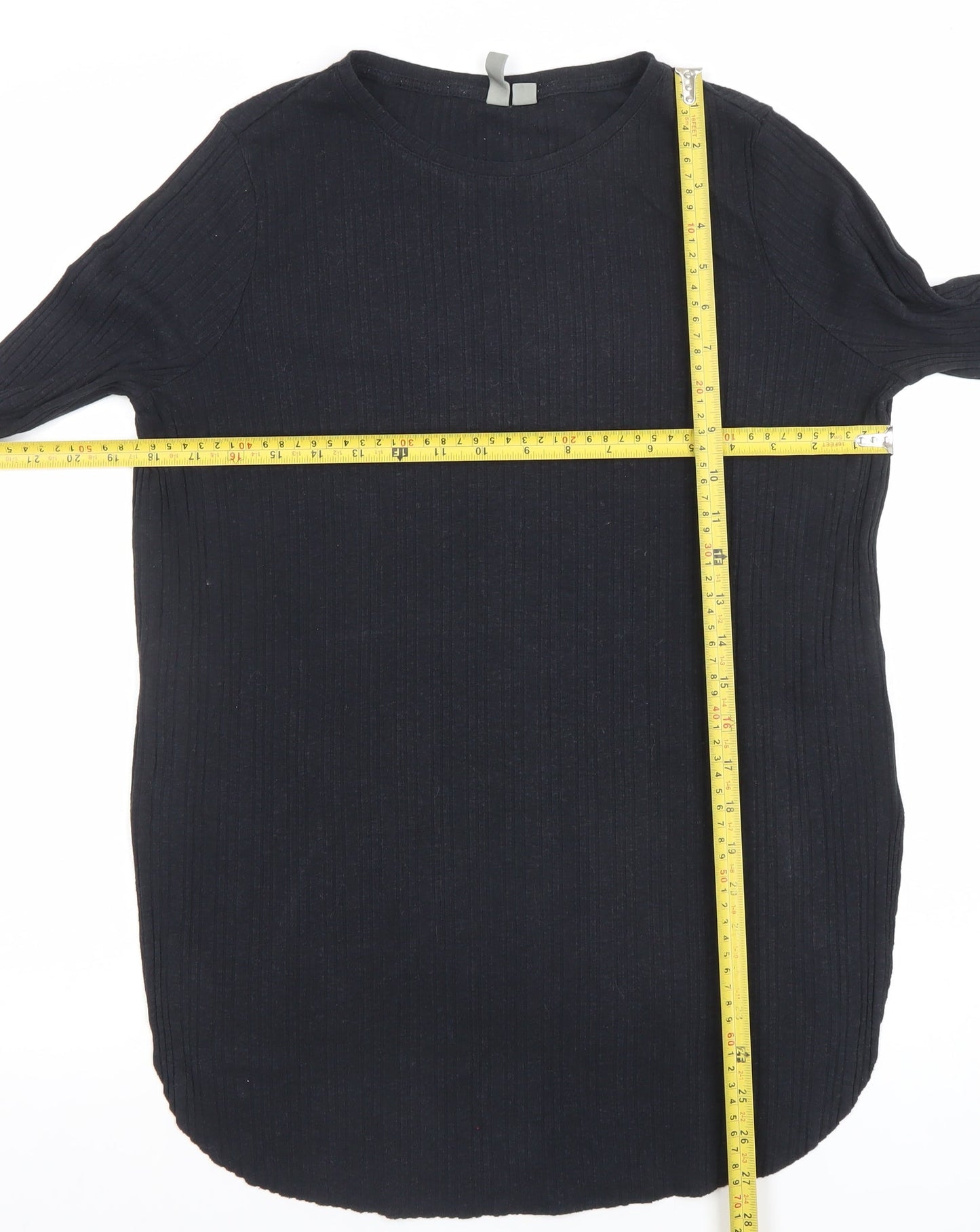 ASOS Women’s Black Long Sleeve Ribbed Jersey T-Shirt Size 10