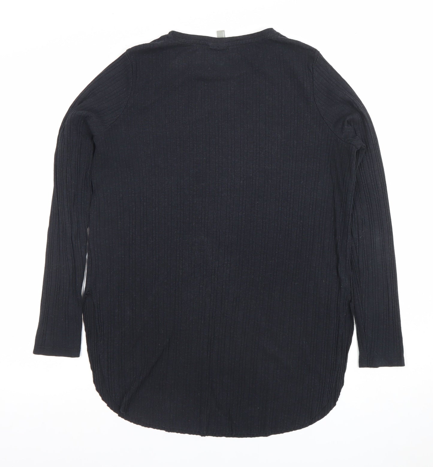 ASOS Women’s Black Long Sleeve Ribbed Jersey T-Shirt Size 10