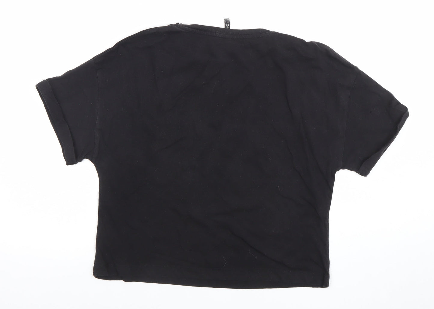 Stradivarius Women’s Black NASA Cropped T-Shirt Size S