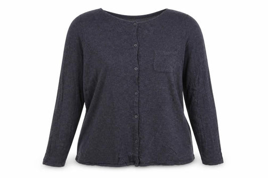 FatFace Womens Grey Long Sleeve Button-Up Jersey Top Size 14