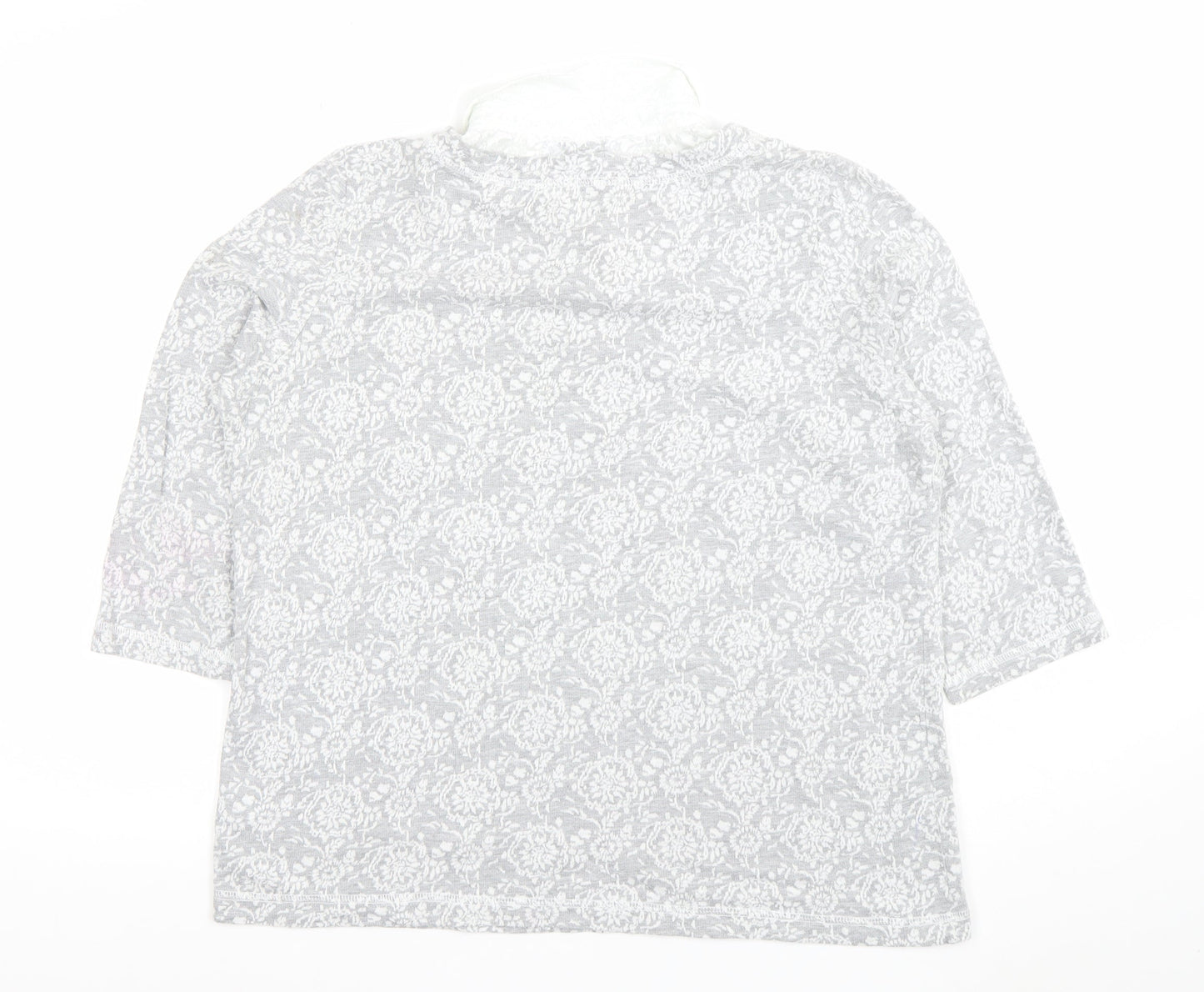 Marks and Spencer Women’s Grey Floral Collared 3/4 Sleeve Blouse Size 18