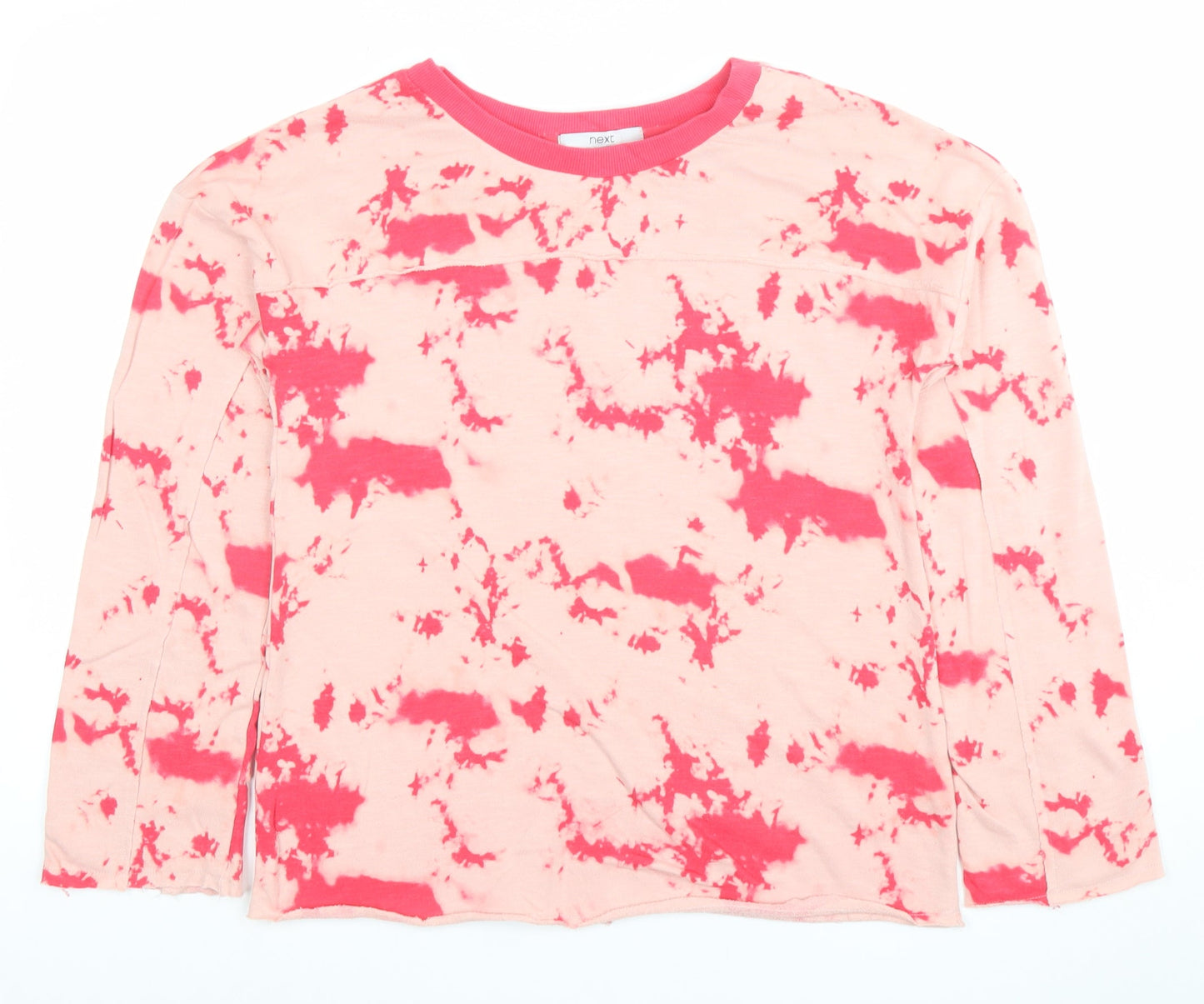 Next Womens Pink Tie Dye Long Sleeve Jersey T-Shirt Size 8