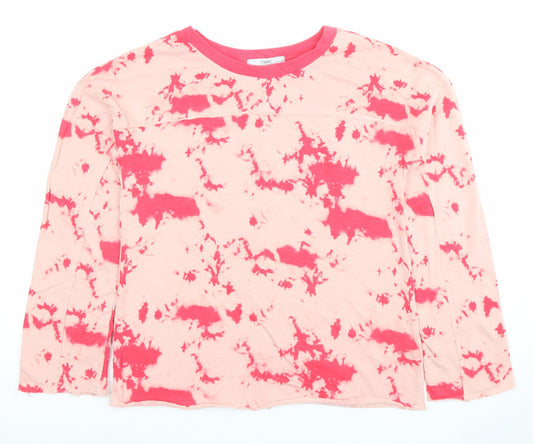 Next Womens Pink Tie Dye Long Sleeve Jersey T-Shirt Size 8