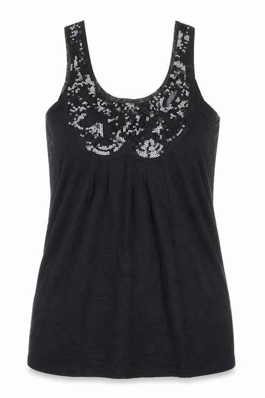 Marks and Spencer Women’s Black Sequin Camisole Tank Top Size 12