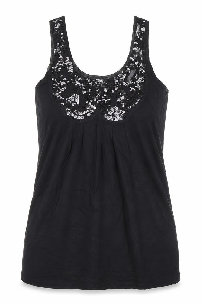 Marks & Spencer Women’s Black Sequin Camisole Tank Top Size 12