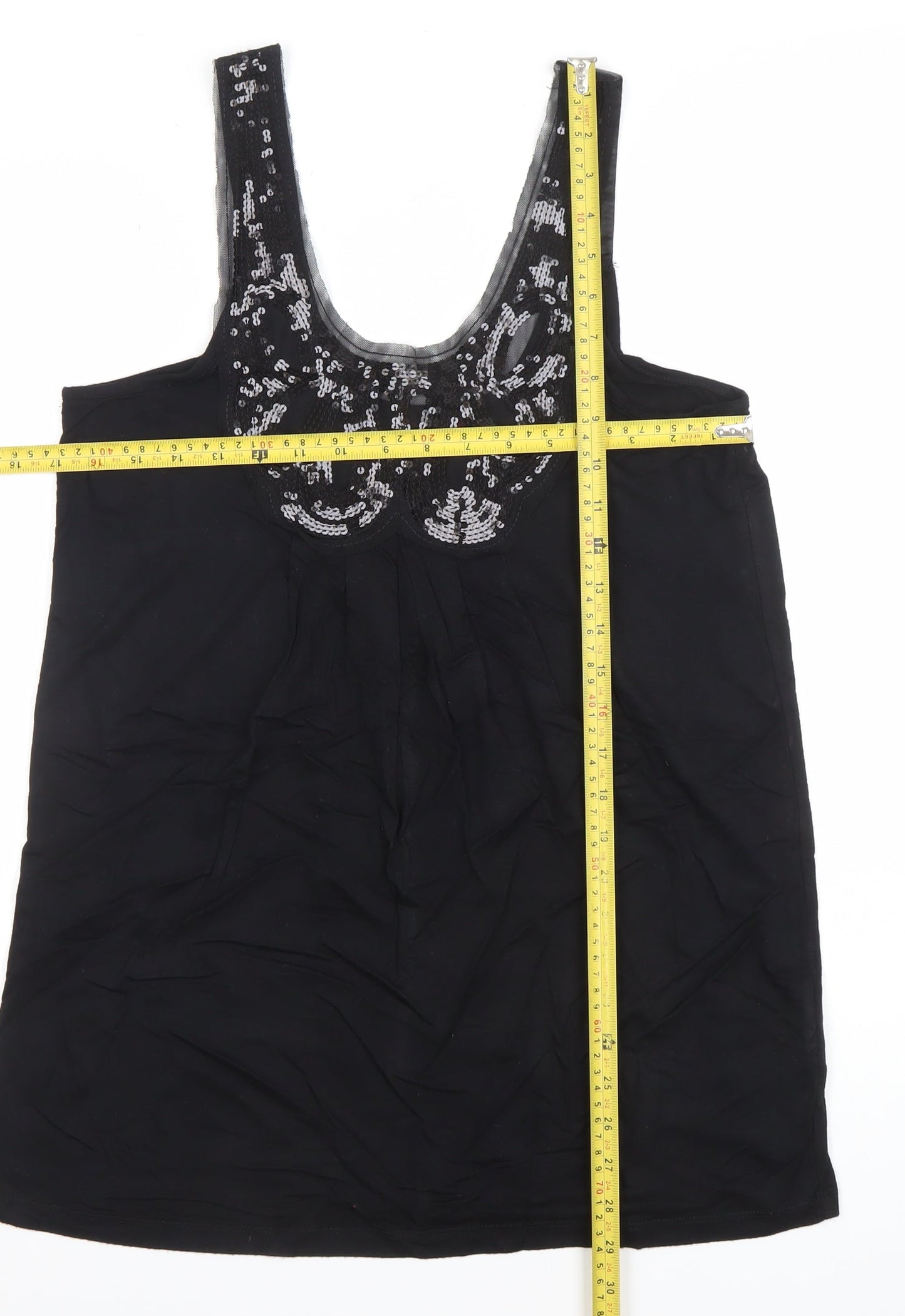 Marks and Spencer Women’s Black Sequin Camisole Tank Top Size 12