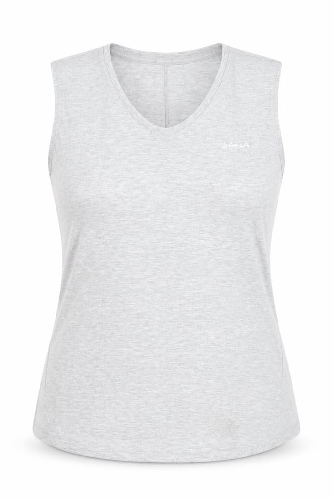 LA Gear Women's Grey Sleeveless V-Neck Tank Top Size 18