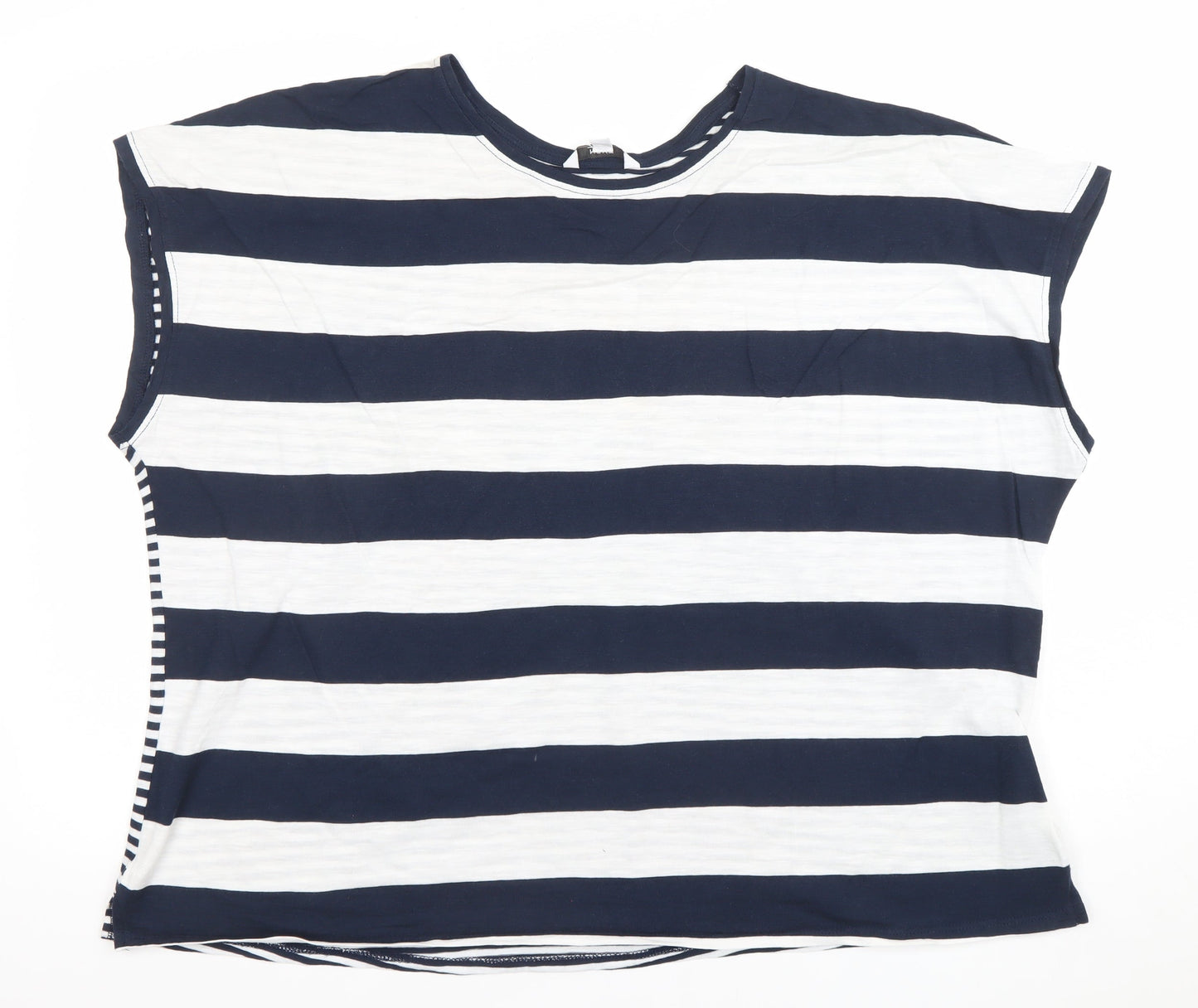 Next Women’s Blue White Striped Cotton Nautical T-Shirt Size 20