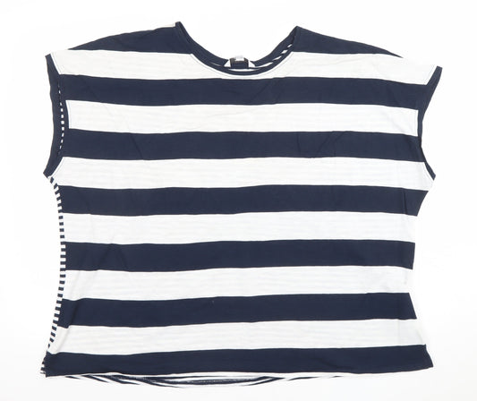 Next Women’s Blue White Striped Cotton Nautical T-Shirt Size 20