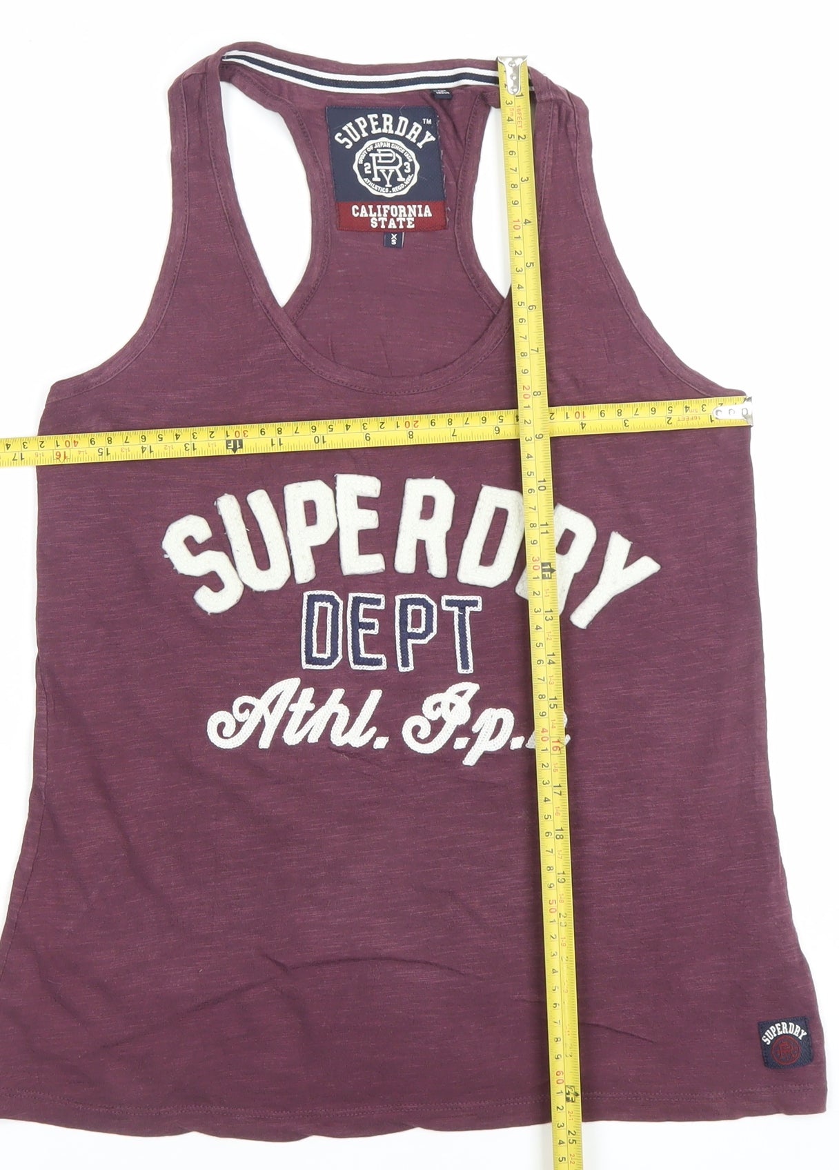 Superdry Men Purple XS Sleeveless Graphic Sports T-Shirt