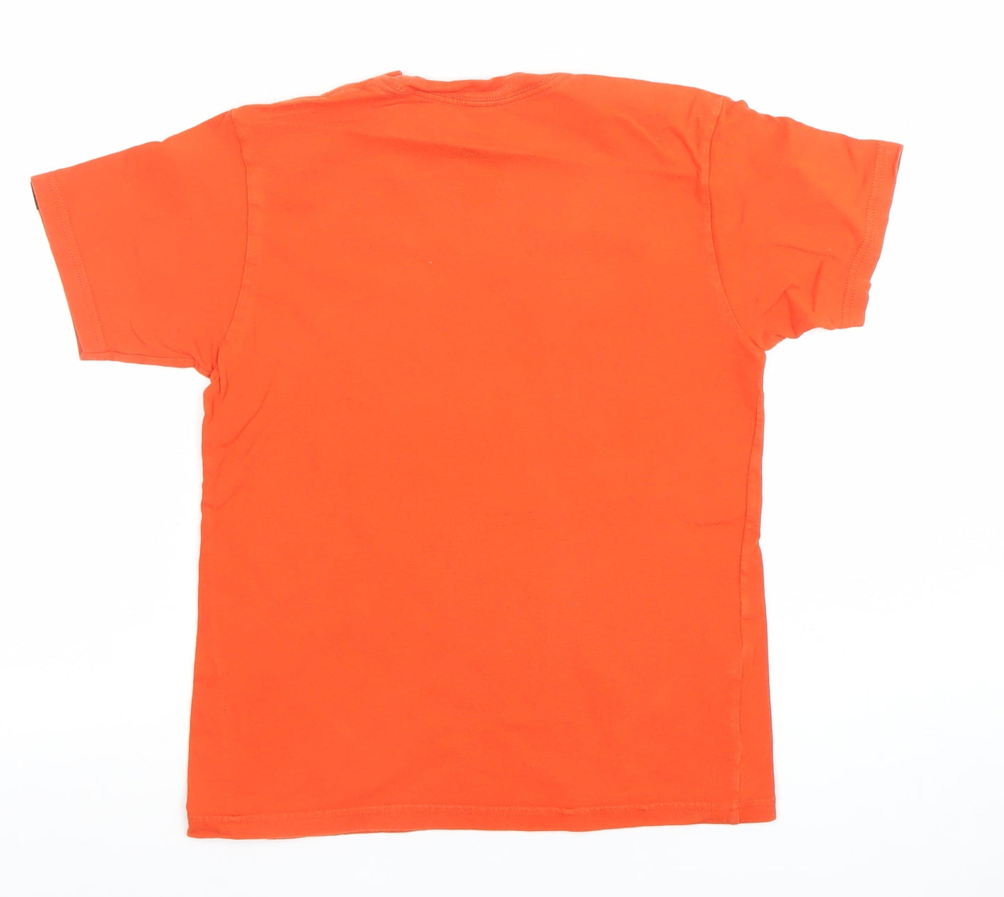 Vans Boys Orange Classic Fit Graphic Print Short Sleeve Cotton T-Shirt Size 7XL