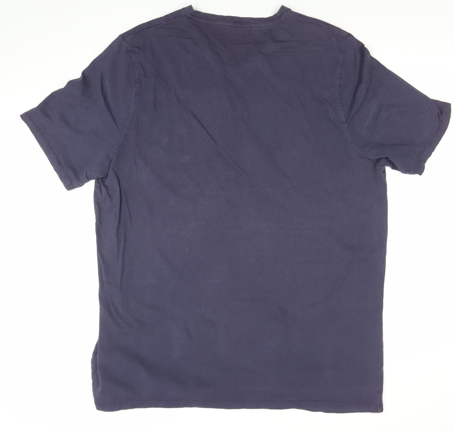 Jacamo Men's Blue 1XL V-Neck Short Sleeve Cotton T-Shirt