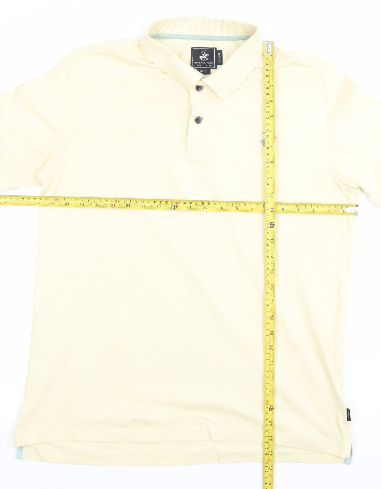 Beverly Hills Polo Club Men's Beige XL Slim Fit Cotton Polo Shirt
