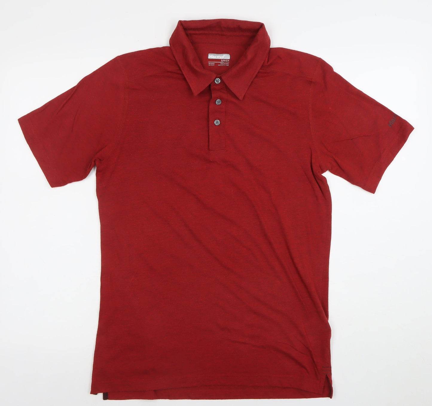 Marmot Men's Red Short Sleeve Polo Shirt Size S Regular Fit
