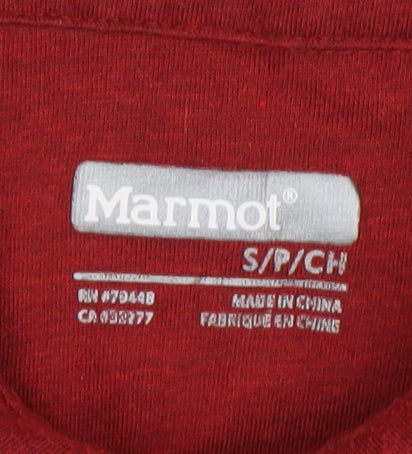 Marmot Men's Red Short Sleeve Polo Shirt Size S Regular Fit