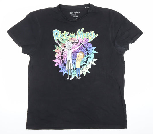 Difuzed Rick and Morty Black 2XL Men's Graphic T-Shirt