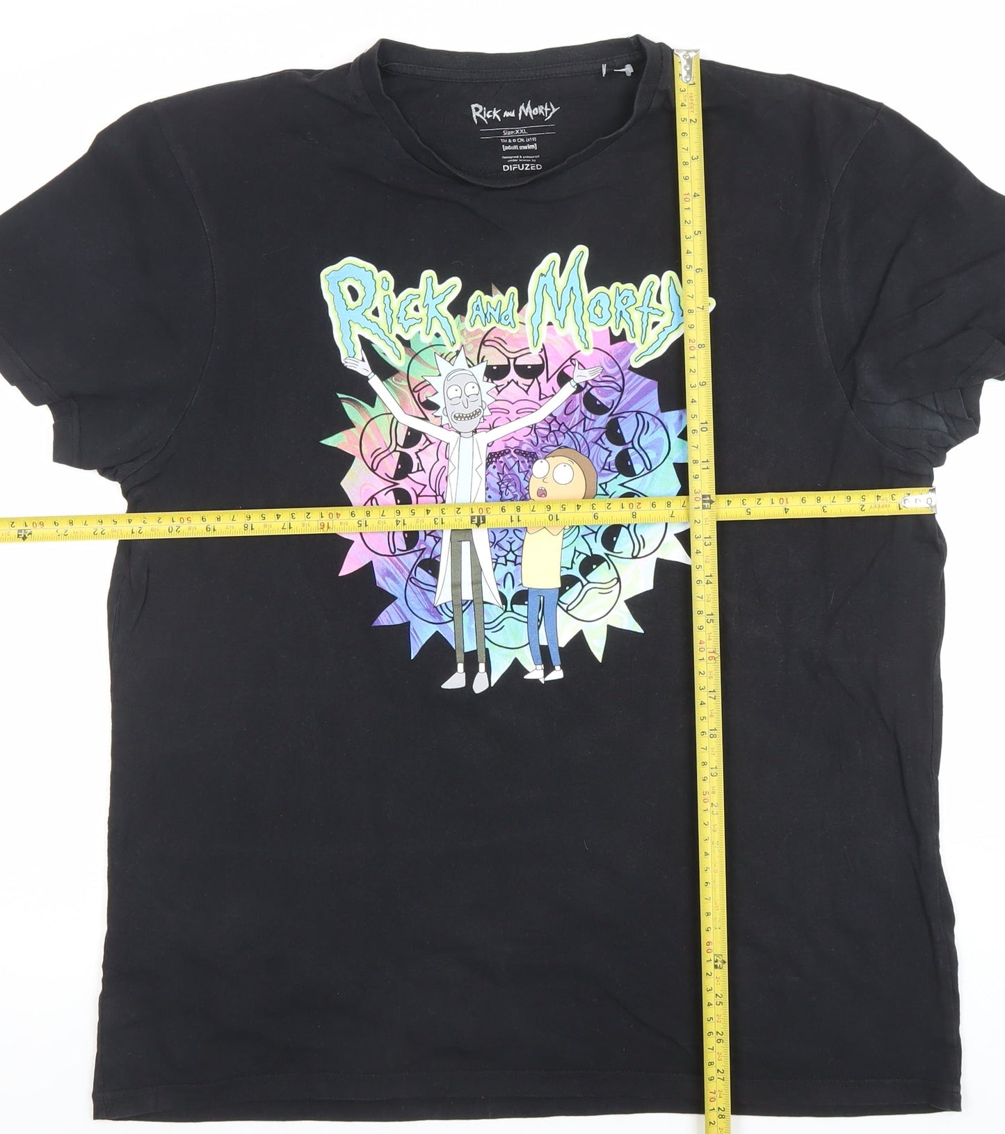 Difuzed Rick and Morty Black 2XL Men's Graphic T-Shirt