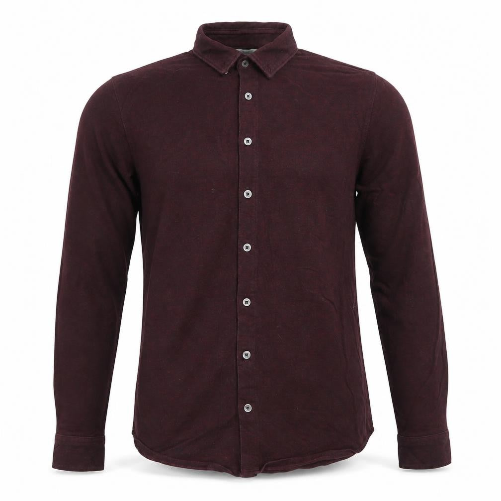 Next Men's Burgundy Long Sleeve Button-Up Shirt Size Small