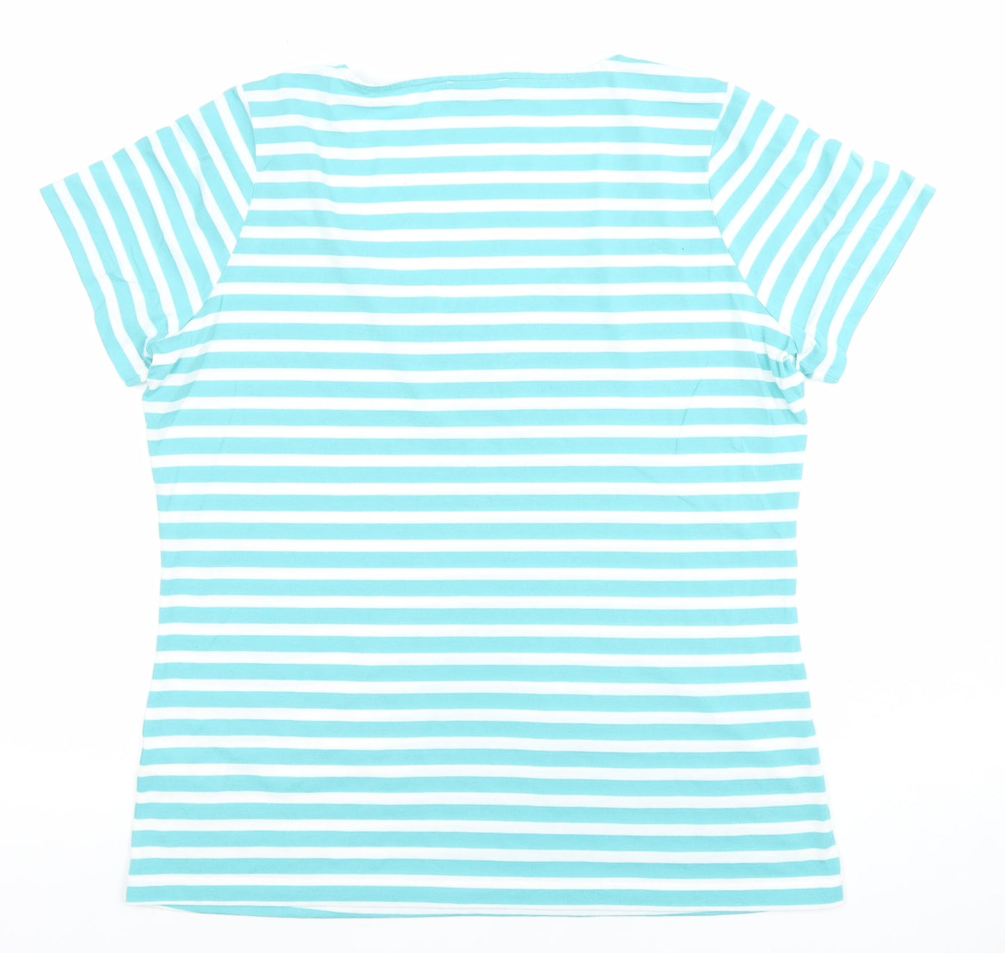 Marks and Spencer Women’s Blue Striped Sequin T-Shirt Size 16