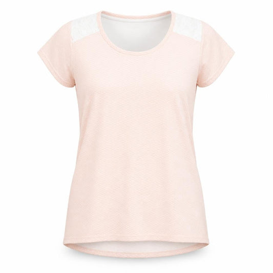 FatFace Women Pink Lace Panel Short Sleeve Cotton T-Shirt Size 10