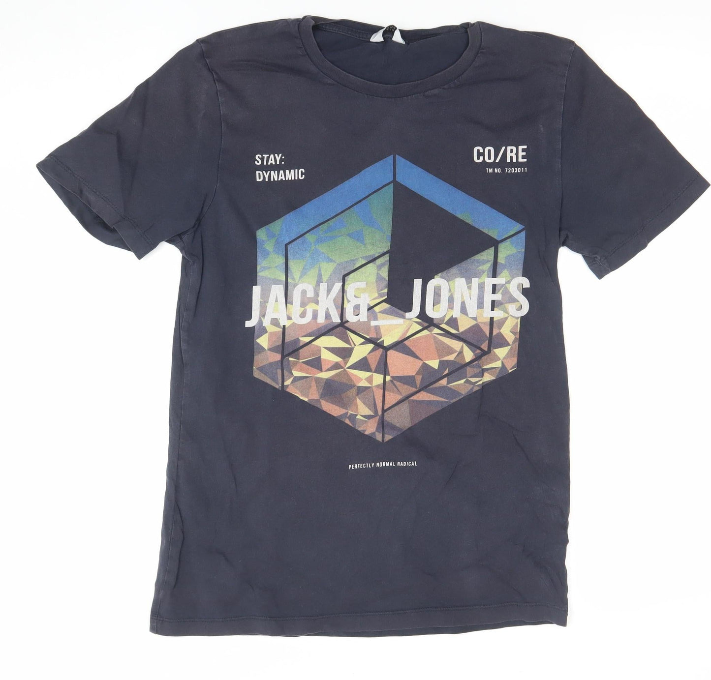 Jack & Jones Men's Black Graphic Print Cotton T-Shirt Size M