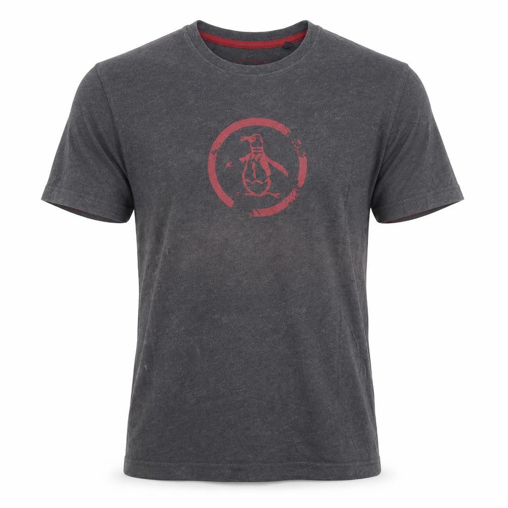 Original Penguin Men’s Grey Short Sleeve Graphic Logo T-Shirt M Regular Fit