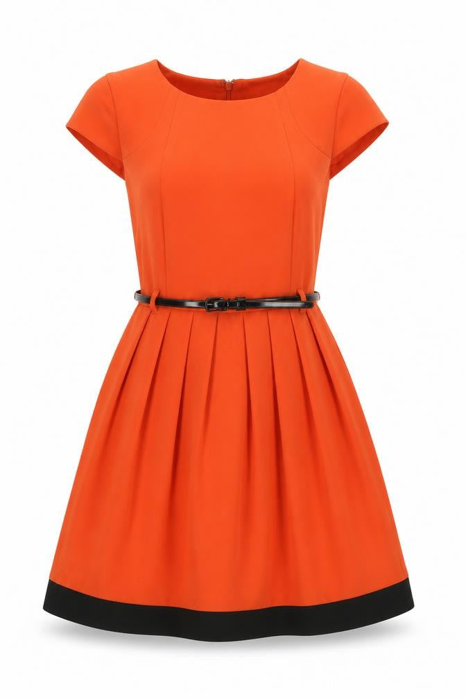 Miss Selfridge Women Orange Fit & Flare Short Dress Size 8