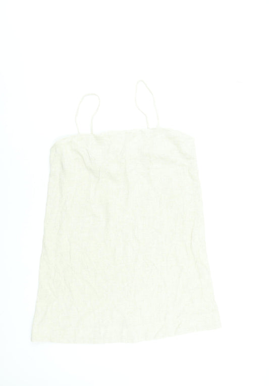New Look Women Beige Size 14 Slip Dress Linen Blend Summer Lightweight