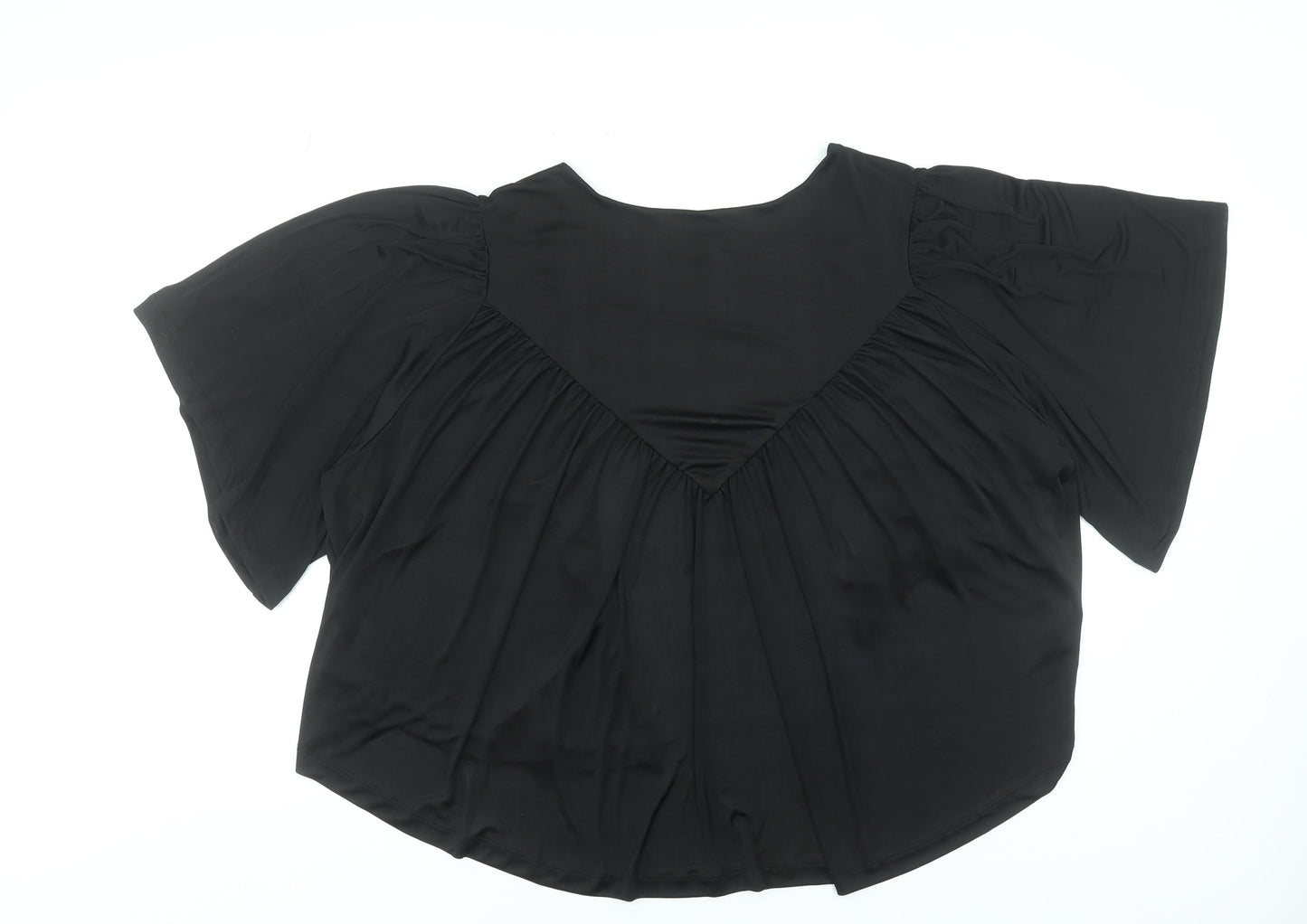 DNY Women’s Black V-Neck Tunic Blouse M Polyester Elastane