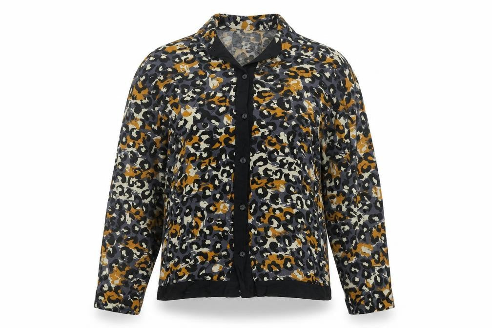 ADPT Women's Multicoloured Animal Print Button-Up Blouse XS