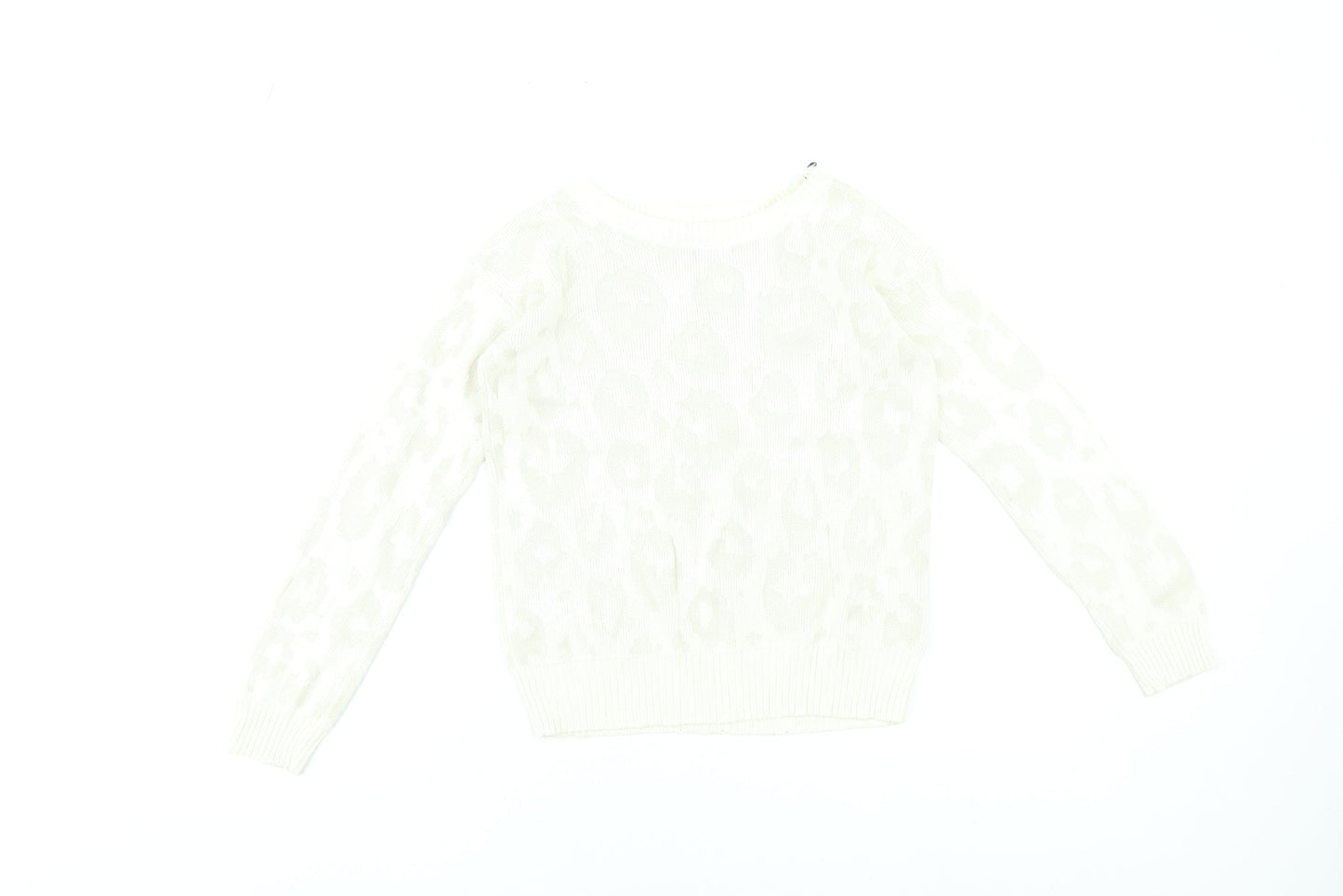 GapKids Girls Ivory Animal Print Pullover Jumper 12-13 Years Cotton Blend