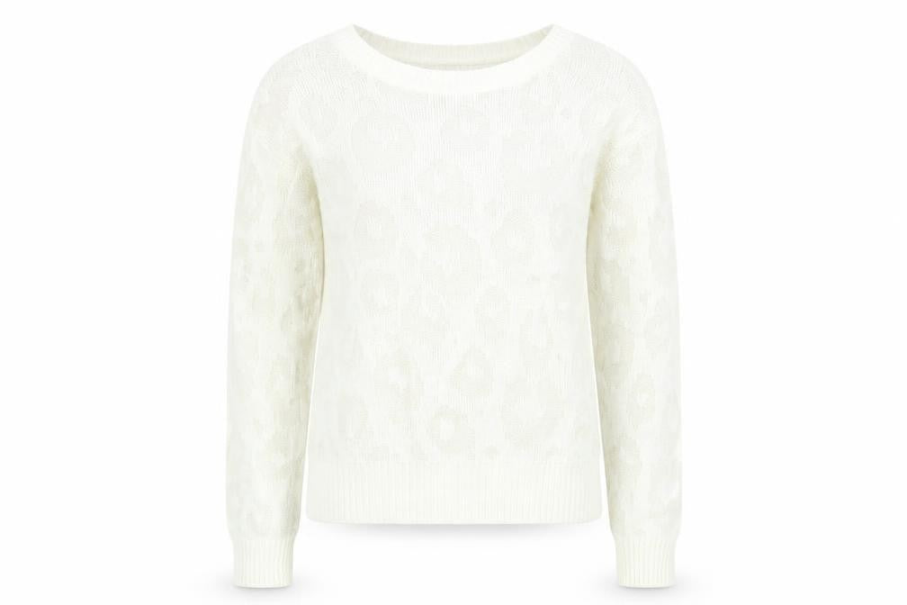 GapKids Girls Ivory Animal Print Pullover Jumper 12-13 Years Cotton Blend