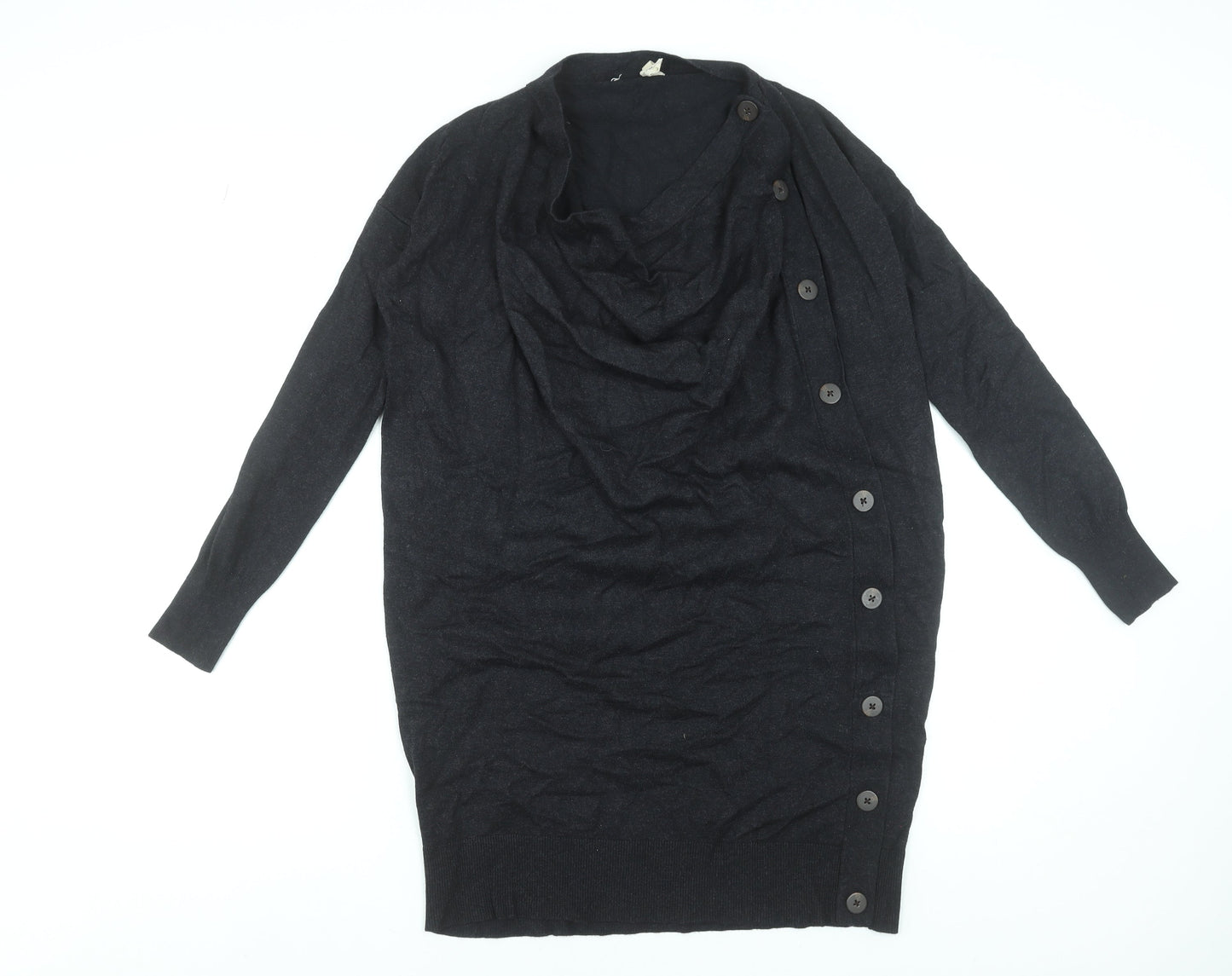 Phase Eight Women’s Black Jumper Dress UK 8 Long Sleeve Cowl Neck Knitwear